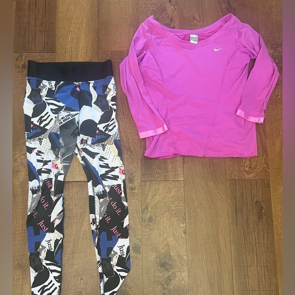 Nike Womens leggings & shirt multicolored Sz small/medium - Picture 1 of 8